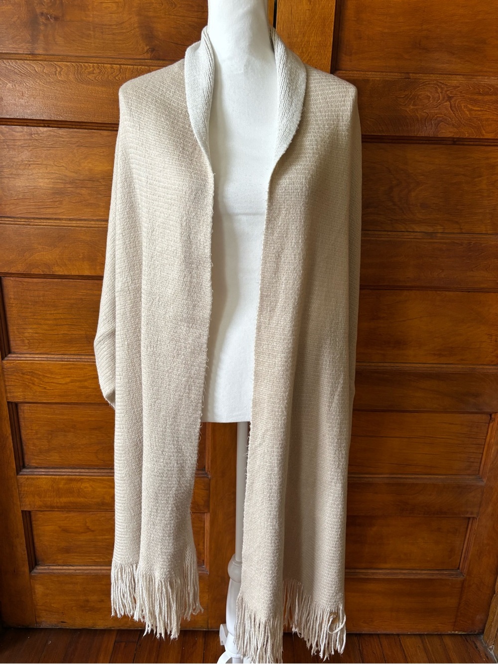 ASOS Beige Fringe Open Front Women's Sweater Wrap